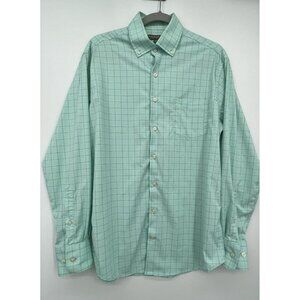 Peter Millar Light Green Plaid Button Down Shirt